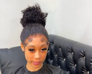 360 lace frontal installation at Timi Hairtertainment, a premium wig and lace specialist salon in Lekki, Lagos