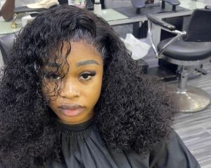 Frontal wig installation at Timi Hairtertainment in Lekki, Lagos