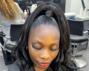 Ponytail hairstyle at Timi Hairtertainment in Lekki, Lagos